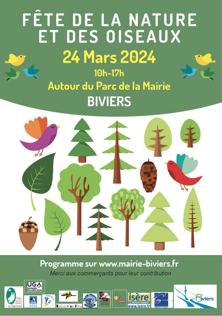 Retrouvez nous à la « fête de la nature et des oiseaux » le 23/03/2024 à Biviers